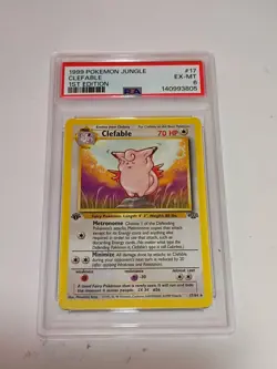 1999 POKEMON JUNGLE CLEFABLE 1ST EDITION CARD #17 FAIRY POKEMON GRADED PSA 10 - Image 1