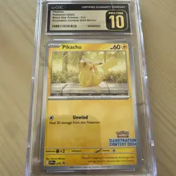 Pokemon CGC Pristine 10 Pikachu Illustration Contest 2024 Promo #214 - Image 1