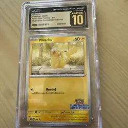 Pokemon CGC Pristine 10 Pikachu Illustration Contest 2024 Promo #214 - Image 2