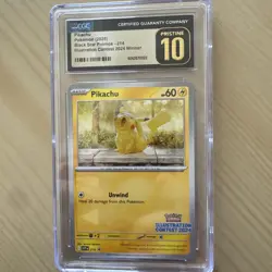 Pokemon CGC Pristine 10 Pikachu Illustration Contest 2024 Promo #214 - Image 3