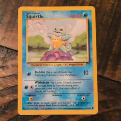 Pokemon Squirtle Base Set Common 063/102 Regular 40 HP Card English 1999 - Image 1