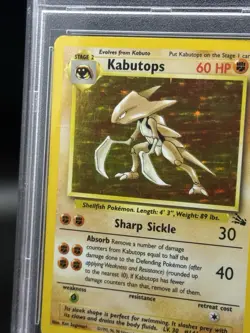1999 POKEMON FOSSIL #9 KABUTOPS-HOLO PSA 7 - Image 3