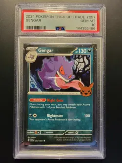 TRICK OR TRADE 2024 GENGAR 057/091 PSA 10 POKEMON TCG GEM MINT - Image 1