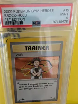 2000 POKEMON GYM HEROES #15 BROCK-HOLO 1ST EDITION PSA 9 - Image 2