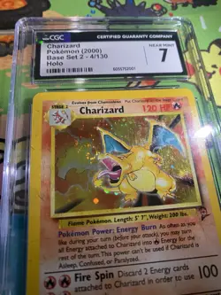 Charizard CGC 7 Pokemon WOTC 2000 Base Set 2 #4 Cosmos Holo & Swirl by Flames - Image 4