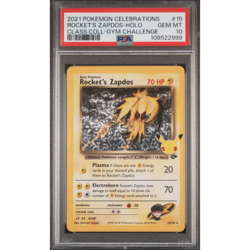 2021 POKEMON CELEBRATIONS ROCKET'S ZAPDOS-HOLO CLASS.COLL-GYM CHALLENGE GEM MT10 - Image 1