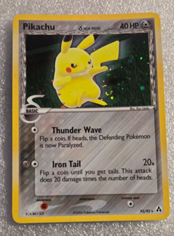 Pikachu 93/92 Secret Rare EX Legend Maker Pokemon Card Holo NM/MINT With Swirl - Image 1