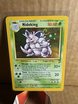 Pokemon Nidoking Base Set 2 Holo Rare 011/130 90 HP Ken Sugimori English Card - Image 1