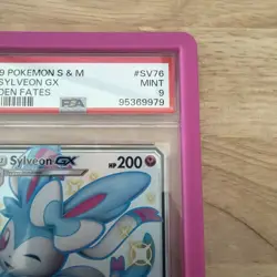 2019 POKEMON SUN & MOON HIDDEN FATES #SV76 FULL ART/SYLVEON GX PSA 9 with guard - Image 3