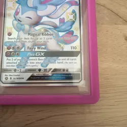 2019 POKEMON SUN & MOON HIDDEN FATES #SV76 FULL ART/SYLVEON GX PSA 9 with guard - Image 4