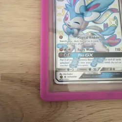 2019 POKEMON SUN & MOON HIDDEN FATES #SV76 FULL ART/SYLVEON GX PSA 9 with guard - Image 5