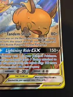 Raichu & Alolan Raichu GX (221/236) Unified Minds Tag Team Alt Art Pokemon Card! - Image 4