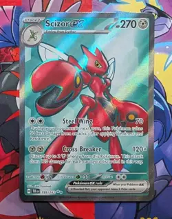 Scizor EX 195/162 Sv05: Temporal Forces Holo Full Art Pokemon Card - Image 1