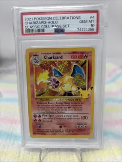 POKEMON CHARIZARD 2021 CELEBRATIONS CLASSIC COLLECTION BASE SET #4 HOLO PSA 10 - Image 1