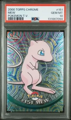 2000 Topps Chrome Pokemon T.V. #151 MEW PSA 10 GEM MINT FRESH MODERN GRADE LOOK - Image 1