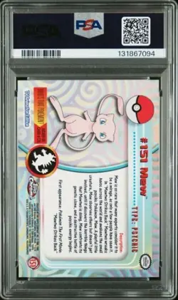 2000 Topps Chrome Pokemon T.V. #151 MEW PSA 10 GEM MINT FRESH MODERN GRADE LOOK - Image 2