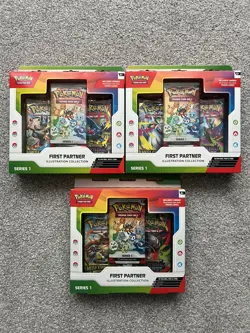 Pokemon First Partner Illustration Collection Series x3 - New Sealed - Image 1