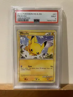 Pokemon TCG Pikachu 61/90 Heart Gold Soul Silver Undaunted PSA 9 - Image 1