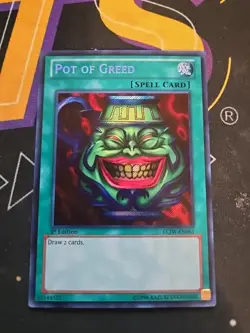 Yugioh Pot of Greed 1st Edition Secret Rare LCJW-EN061 NM - Image 1