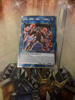 YuGiOh Xtra HERO Cross Crusader RA04-EN076 Platinum Secret - Image 1