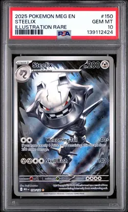 2025 POKEMON MEG EN-MEGA EVOLUTION ILLUSTRATION RARE #150 STEELIX PSA 10 - Image 1