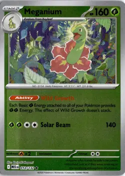 Meganium 010/132 Reverse Holo ME01: Mega Evolution Pokemon Card TCG - Image 1