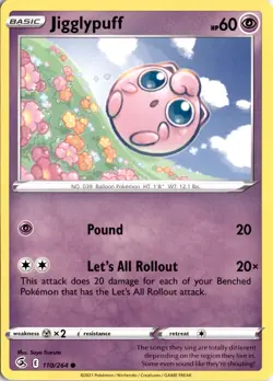 Jigglypuff 110/264 SWSH08: Fusion Strike Pokemon Card TCG - Image 1