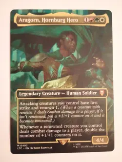 Aragorn, Hornbug Hero Borderless NM/M LOTR Lord of the Rings Commander MTG - Image 1