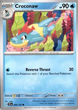 Croconaw 040/162 SV05: Temporal Forces Pokemon Card TCG - Image 1