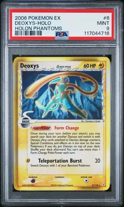 2006 Pokemon Deoxys Holo #6 EX Holon Phantoms PSA 9 - Image 1