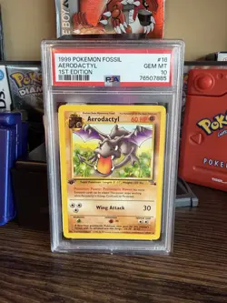 1999 Pokemon Fossil 1st Edition #16 Aerodactyl PSA 10 GEM MINT - Image 1