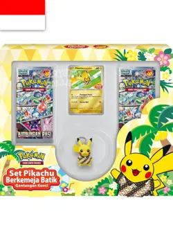 Pokemon TCG PIKACHU Berkemeja Batik Keychain Set Box Promo - INDONESIA Sealed - Image 1