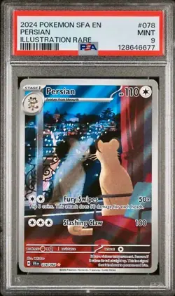 2024 Pokemon Persian 078/064 Illustration Rare Shrouded Fable #078 MINT PSA 9 - Image 1