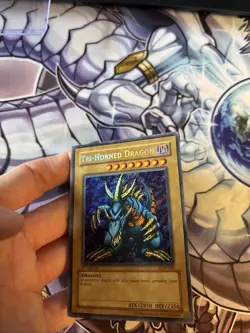 YUGIOH • TRI-HORNED DRAGON • SECRET RARE • LOB-000 • 1st EDITION LP/VLP (GTS) - Image 2