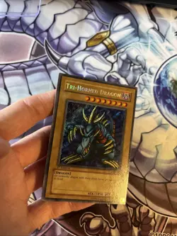 YUGIOH • TRI-HORNED DRAGON • SECRET RARE • LOB-000 • 1st EDITION LP/VLP (GTS) - Image 5