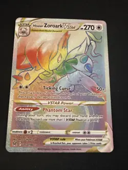 Pokemon TCG Hisuian Zoroark VSTAR Rainbow Lost Origin 203/196 Secret Rare Card - Image 1