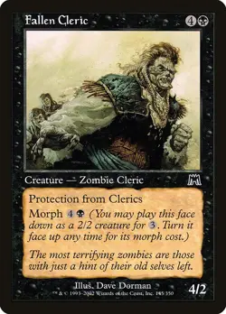 (2x) FALLEN CLERIC - Onslaught – MTG Magic the Gathering Card - Common - Image 1
