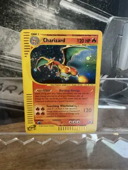 Pokemon TCG Charizard Expedition Base Set Holo Rare Raw Card 6/165 Near Mint UK - Image 1