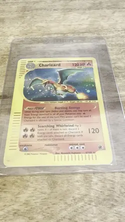 Pokemon TCG Charizard Expedition Base Set Holo Rare Raw Card 6/165 Near Mint UK - Image 2