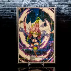 Mitsuri Kanroji Waifu Trading Card A6 Oversized Silver Glitter Frame Demon Slaye - Image 1