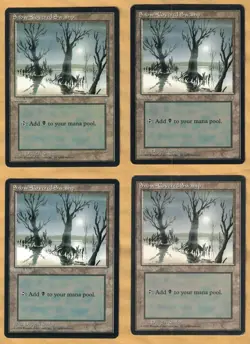 4x Snow-Covered Swamp (Ice Age, English, 1995) MTG 4 LP - Image 1