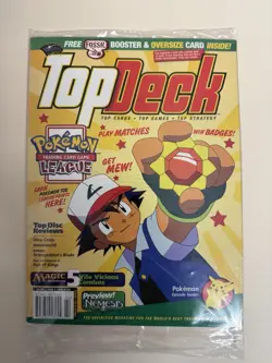 TOP DECK MAGAZINE VOL 2 #2 W/ Pokemon Fossil Pack & Pikachu Promo Card - RARE! - Image 1