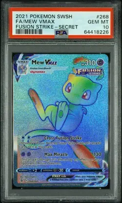 Pokemon 2021 Mew VMAX #268 Fusion Strike SECRET GEM MINT PSA 10 - Image 1