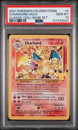 2021 Pokemon Celebrations Charizard-Holo Classic Coll. #4 GEM MT PSA 10 Base Set - Image 1