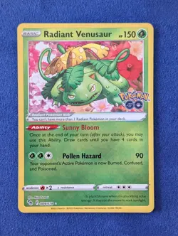 Pokemon TCG Radiant Venusaur Pokemon Go 004/078 Holo Radiant Rare NM - Image 1