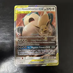 Pokemon Eevee & Snorlax GX TAG TEAM 120/181 Team Up Ultra Rare Holo HP 270 - Image 1
