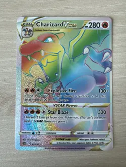 🔥Pokemon Charizard VSTAR Rainbow Secret Rare Brilliant Stars 174/172 NM🔥 - Image 1
