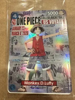 One Piece Monkey D. Luffy US College Basketball SEALED Promo Card RUTGERS - Image 1