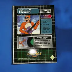 VINTAGE DIGIMON CARD ETEMON #46 U3 of 8 Upper Deck 1999 Gold Stamped - NM - Image 2