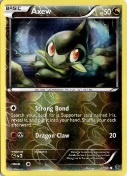Axew 67/101 Reverse Holo Plasma Blast Pokemon Card TCG - Image 1